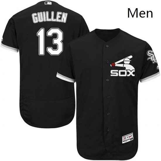Mens Majestic Chicago White Sox 13 Ozzie Guillen Authentic Black Alternate Home Cool Base MLB Jersey